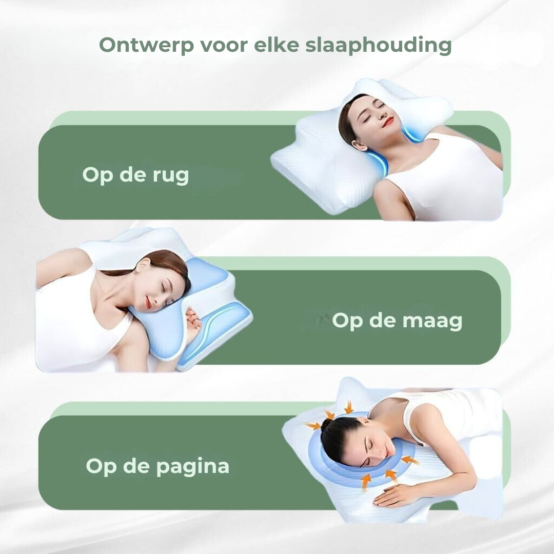 DreamAlign Orthopedisch Kussen – Luxe Geheugenfoam Kussen voor Nekpijn & Alle Slaapposities