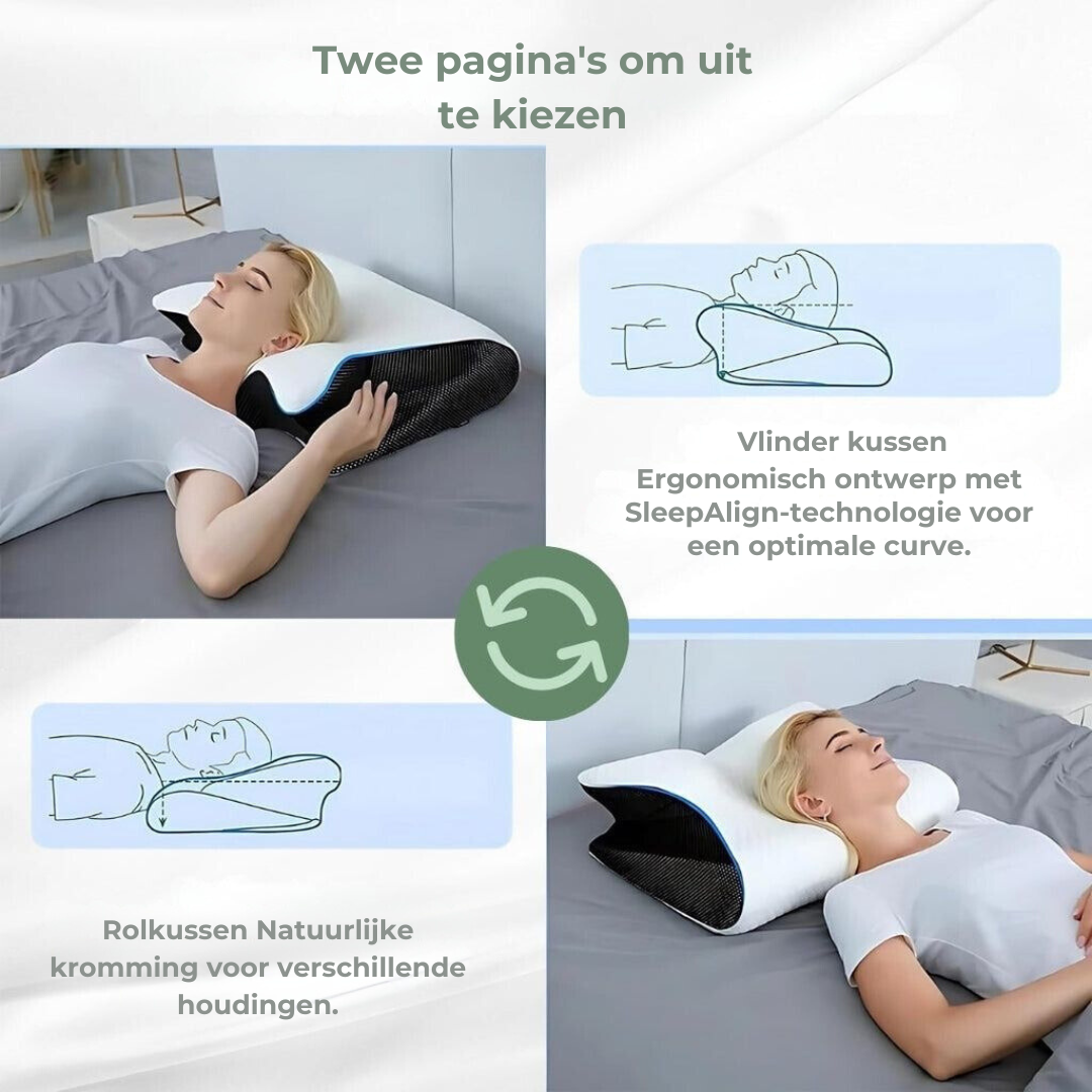 DreamAlign Orthopedisch Kussen – Luxe Geheugenfoam Kussen voor Nekpijn & Alle Slaapposities