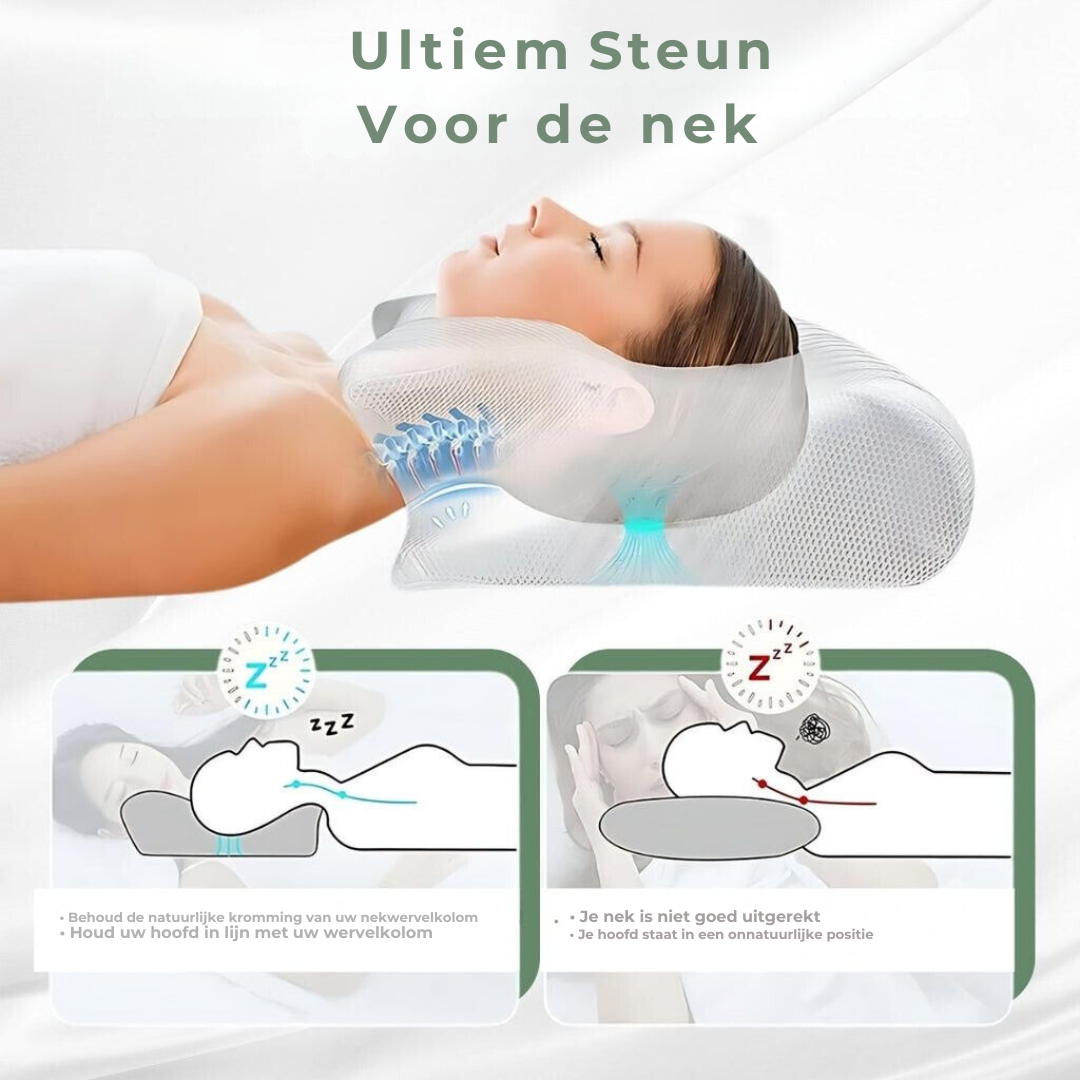 DreamAlign Orthopedisch Kussen – Luxe Geheugenfoam Kussen voor Nekpijn & Alle Slaapposities