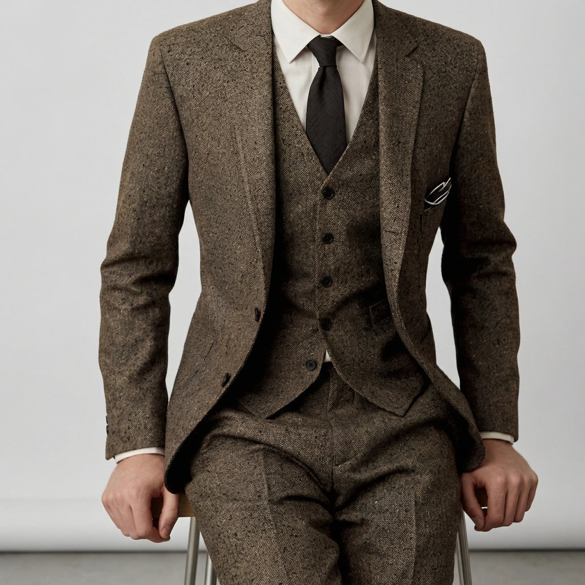 Driedelig slim fit pak