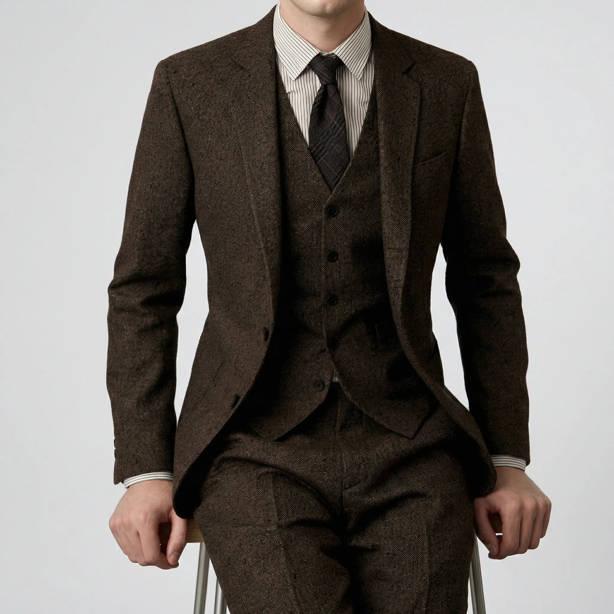 Driedelig slim fit pak