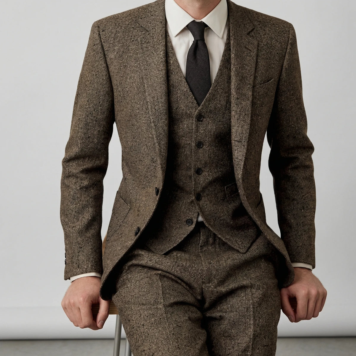 Driedelig slim fit pak
