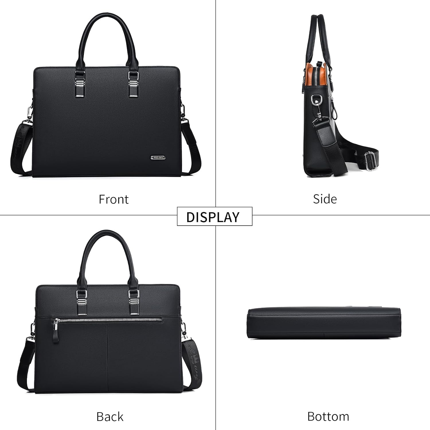 Echte Leren Multi-Compartment Zakenlaptoptas voor Professionals