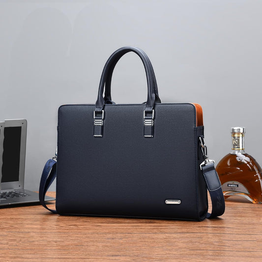 Echte Leren Multi-Compartment Zakenlaptoptas voor Professionals