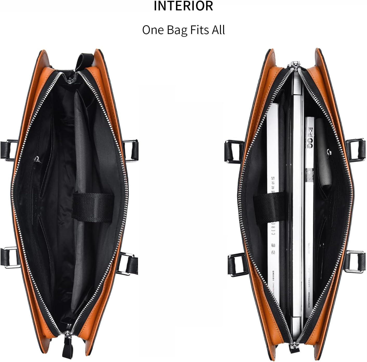 Echte Leren Multi-Compartment Zakenlaptoptas voor Professionals