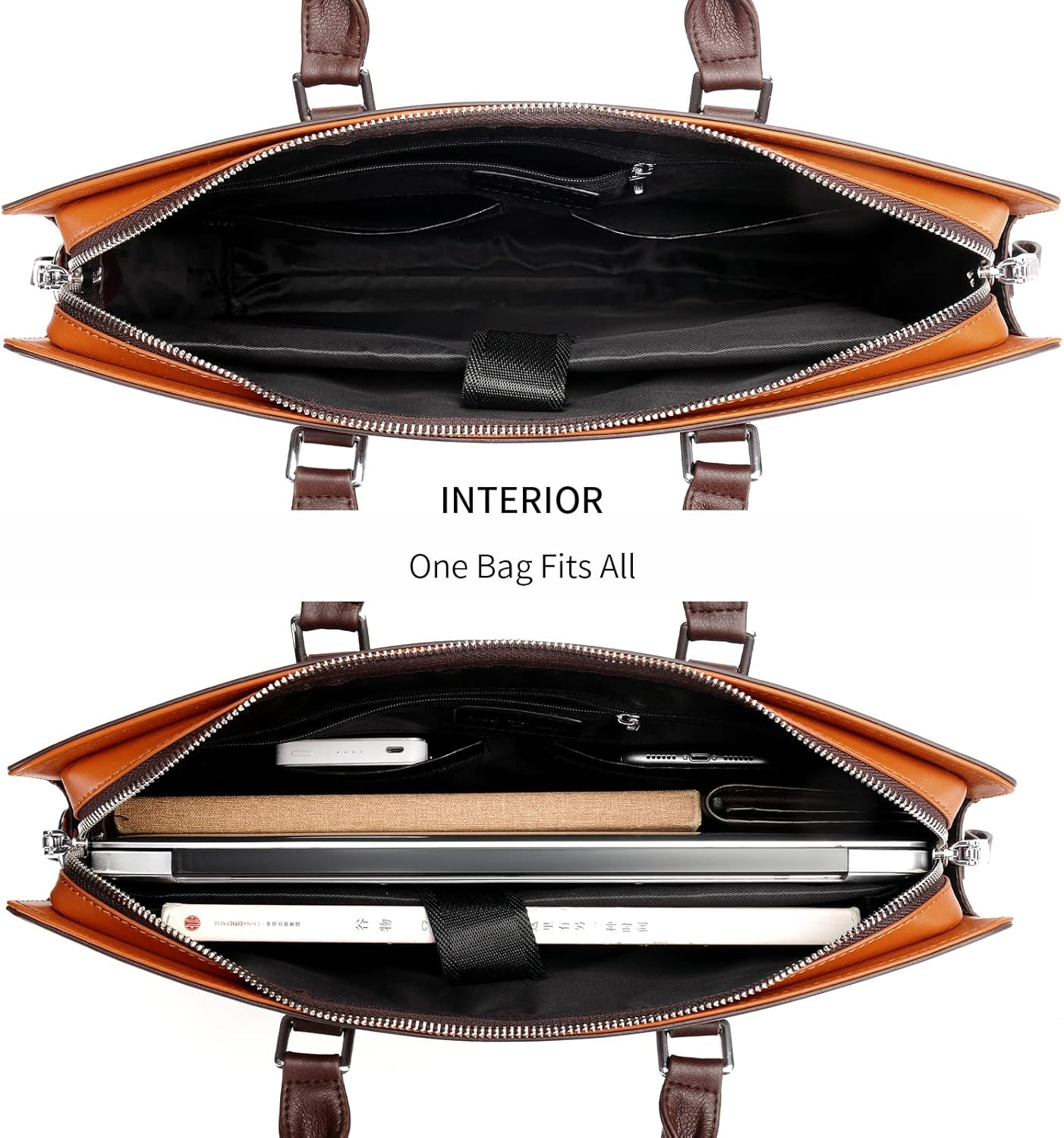 Echte Leren Multi-Compartment Zakenlaptoptas voor Professionals