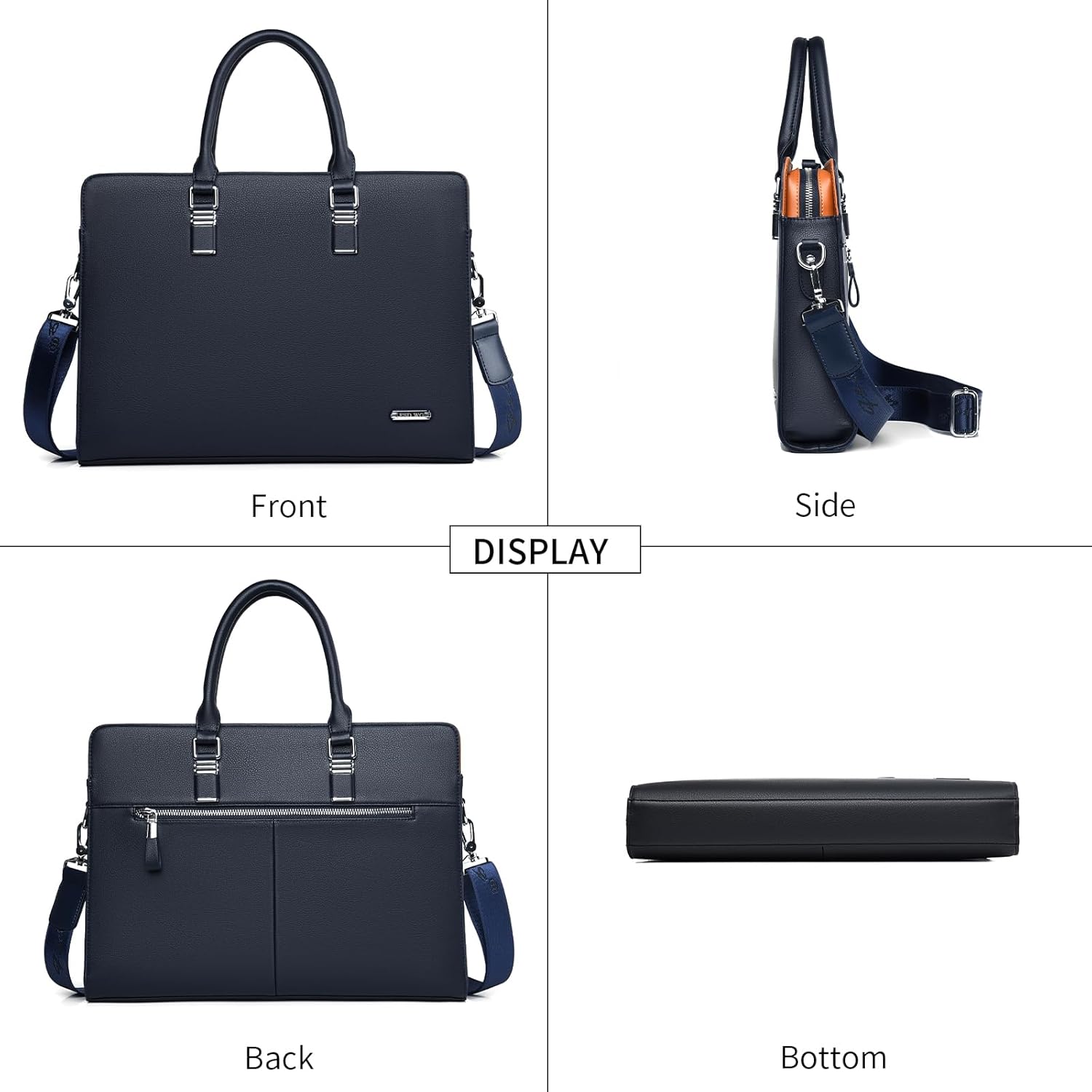 Echte Leren Multi-Compartment Zakenlaptoptas voor Professionals
