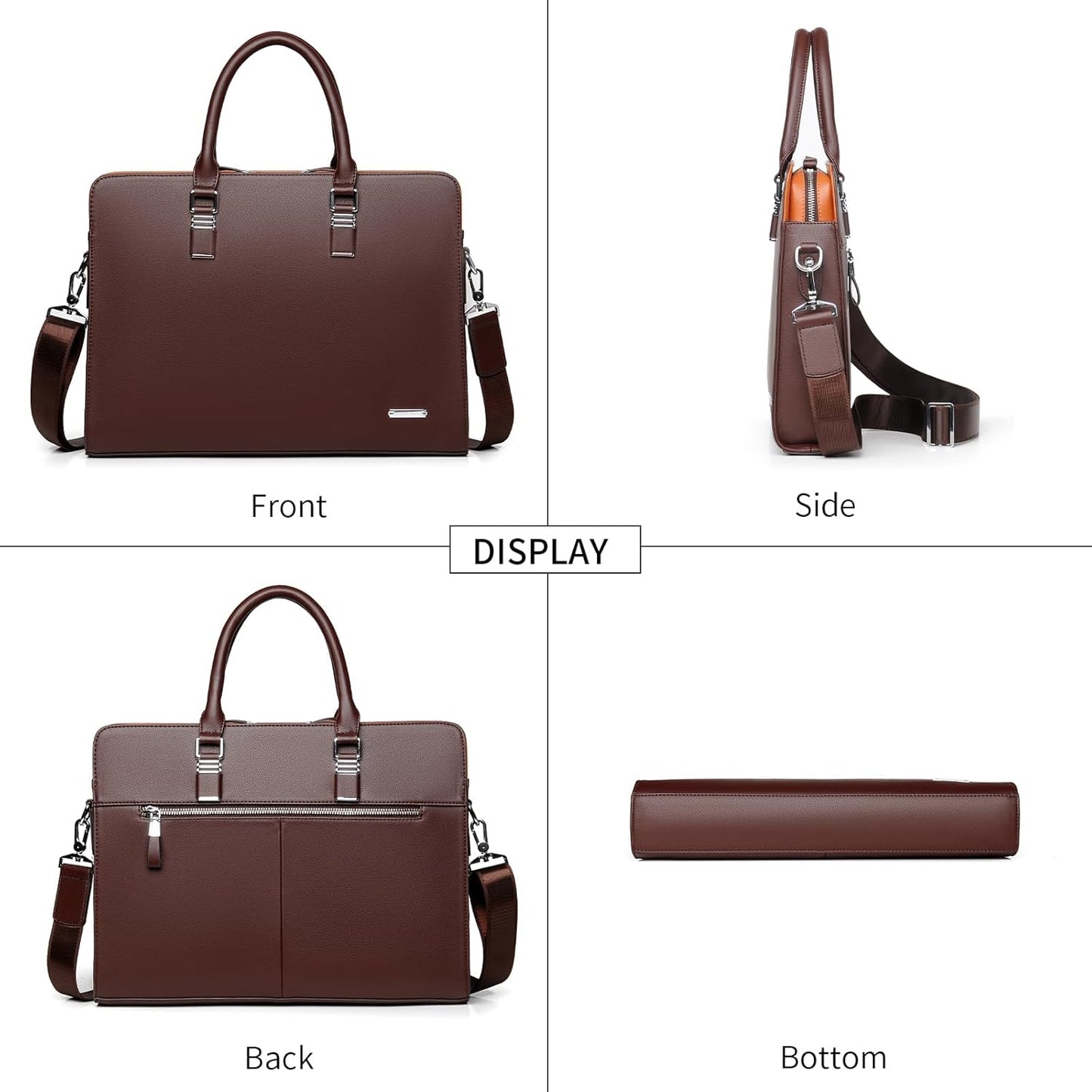 Echte Leren Multi-Compartment Zakenlaptoptas voor Professionals