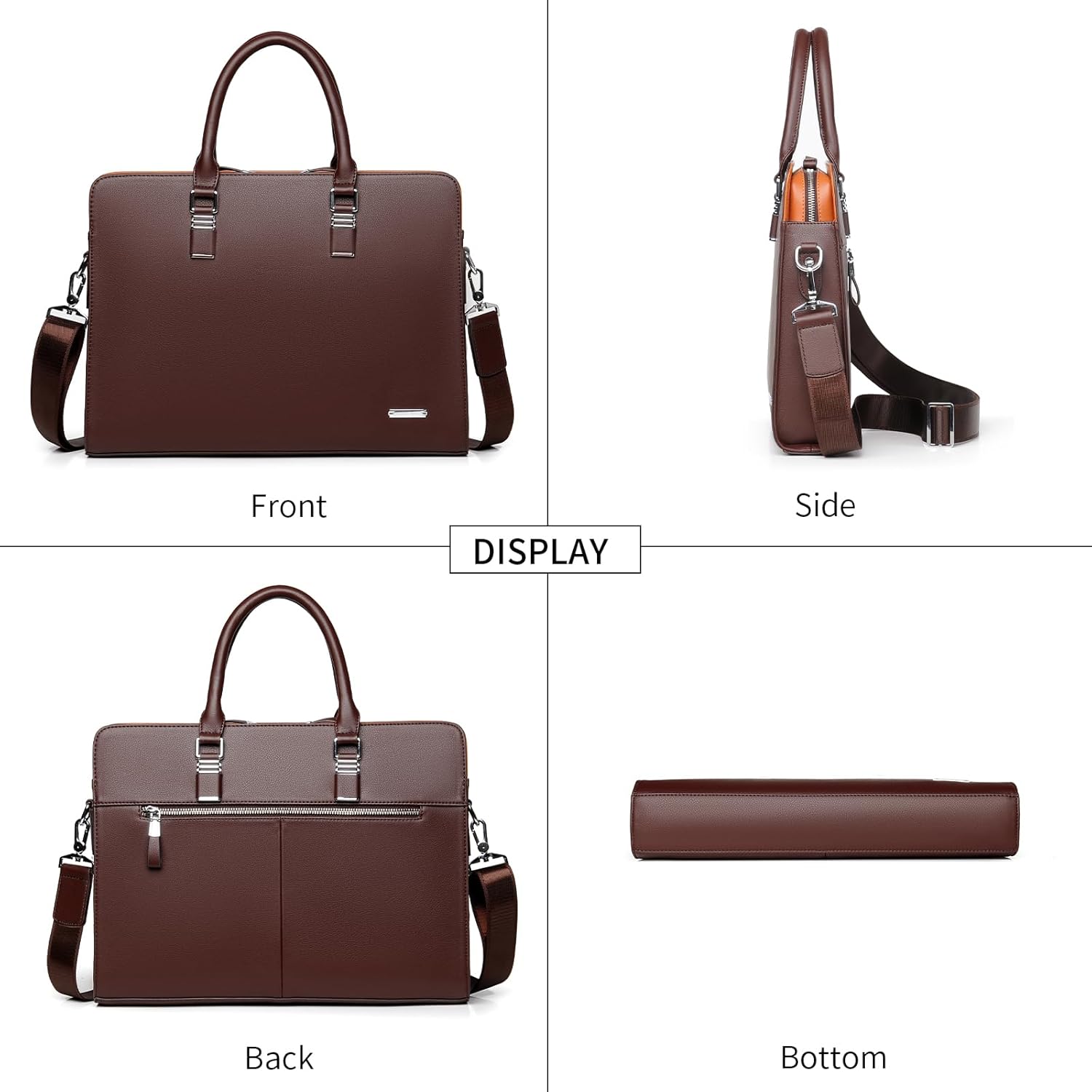 Echte Leren Multi-Compartment Zakenlaptoptas voor Professionals