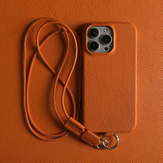 Echte Leren Telefoonhoes met Crossbody Strap