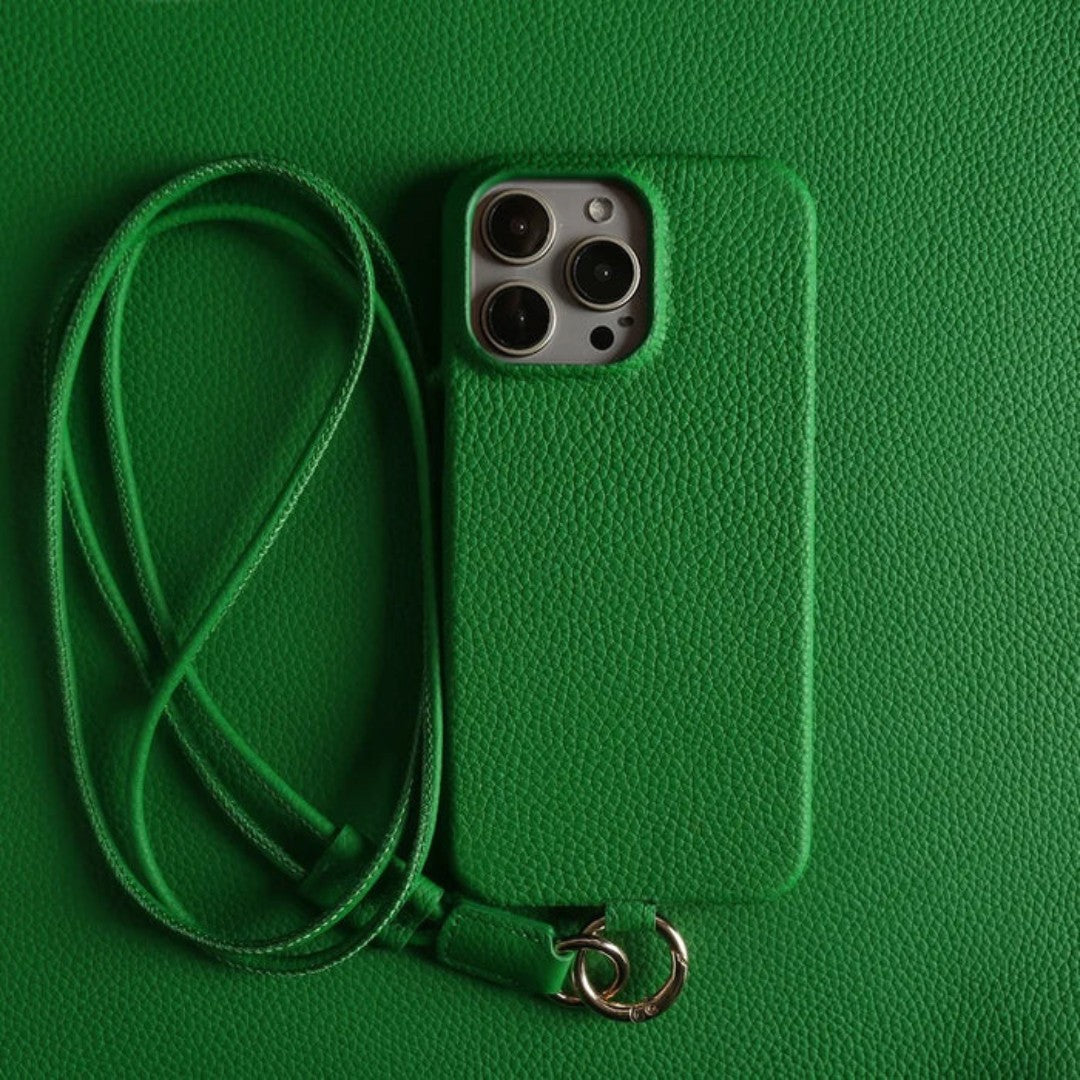 Echte Leren Telefoonhoes met Crossbody Strap