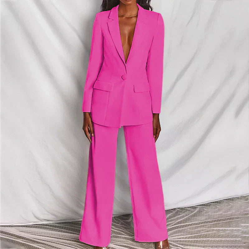 Elegante Blazer en Broek Set voor Vrouwen