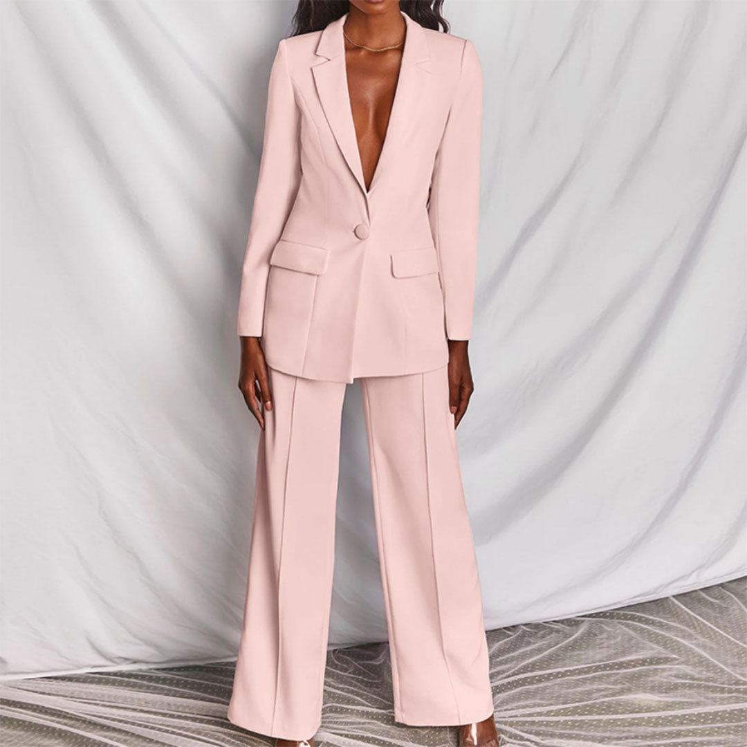 Elegante Blazer en Broek Set voor Vrouwen