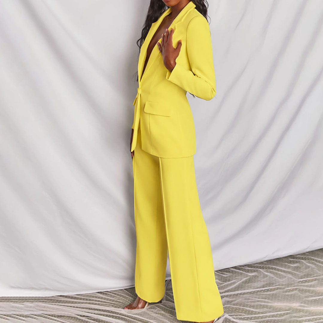 Elegante Blazer en Broek Set voor Vrouwen