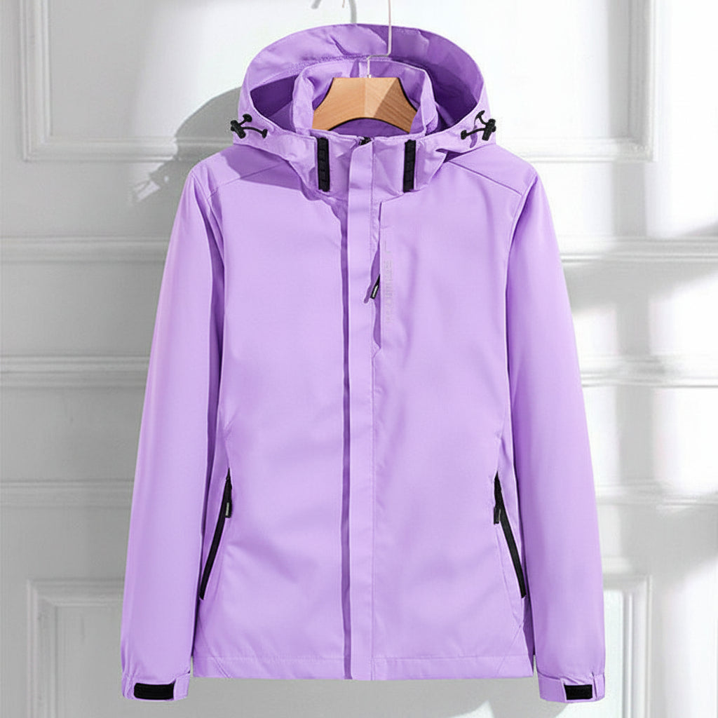 Elegante damesregenjas met capuchon en functionele details