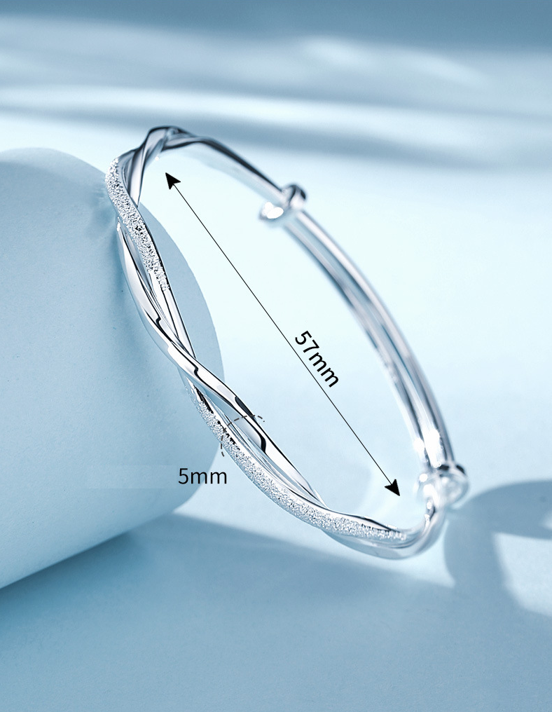 Elegante Gedraaide Zilveren Armband
