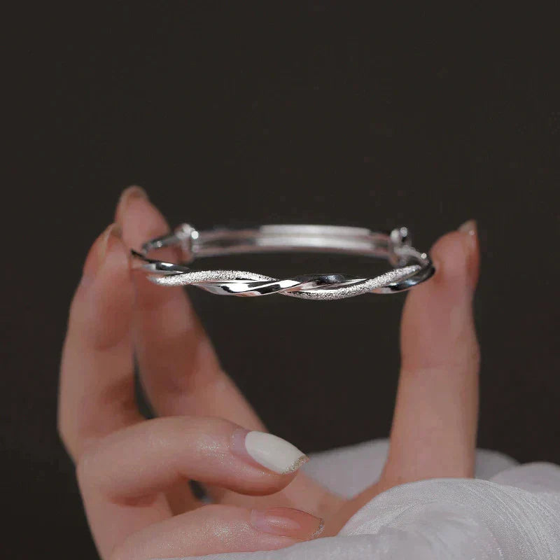Elegante Gedraaide Zilveren Armband