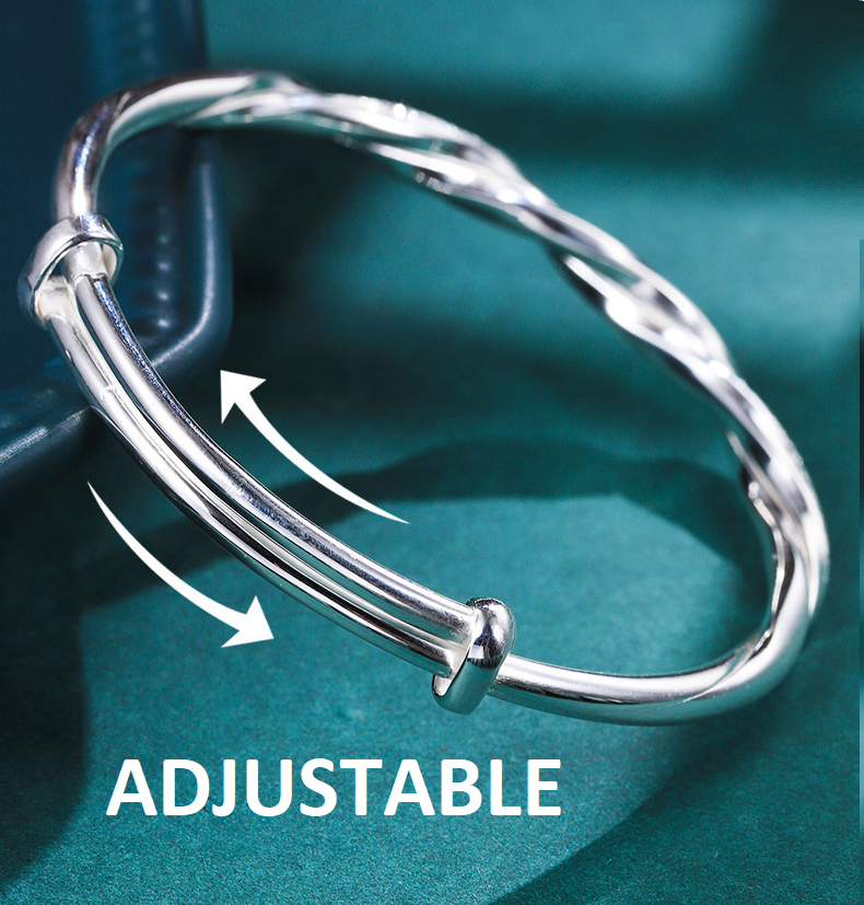 Elegante Gedraaide Zilveren Armband