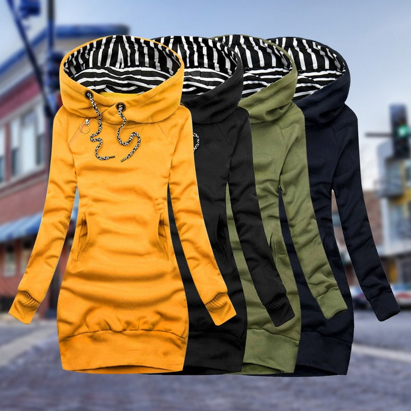Elegante Hoodie Lange Mouwen Jurk