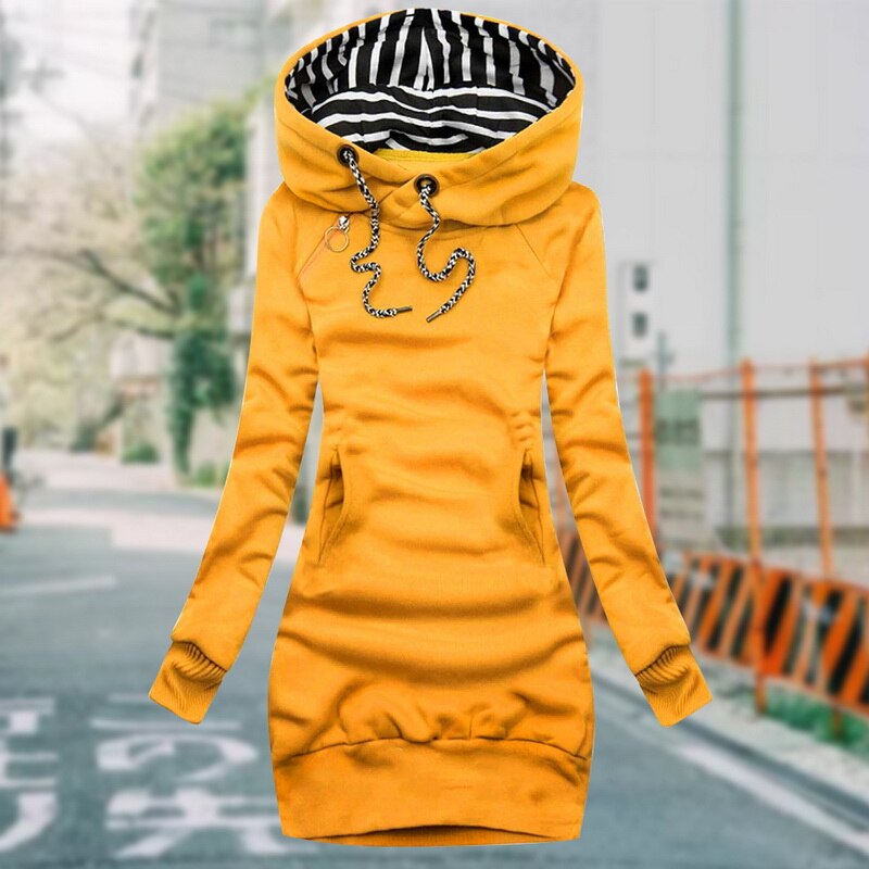 Elegante Hoodie Lange Mouwen Jurk