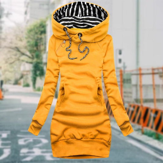 Elegante Hoodie Lange Mouwen Jurk