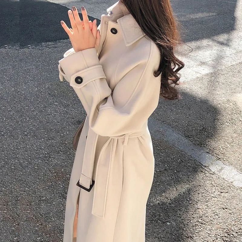Elegante Lange Winterjas voor Vrouwen
