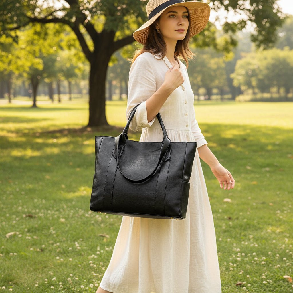 Elegante Leren Schoudertas met Retro Stijl en Gladde Oppervlakte