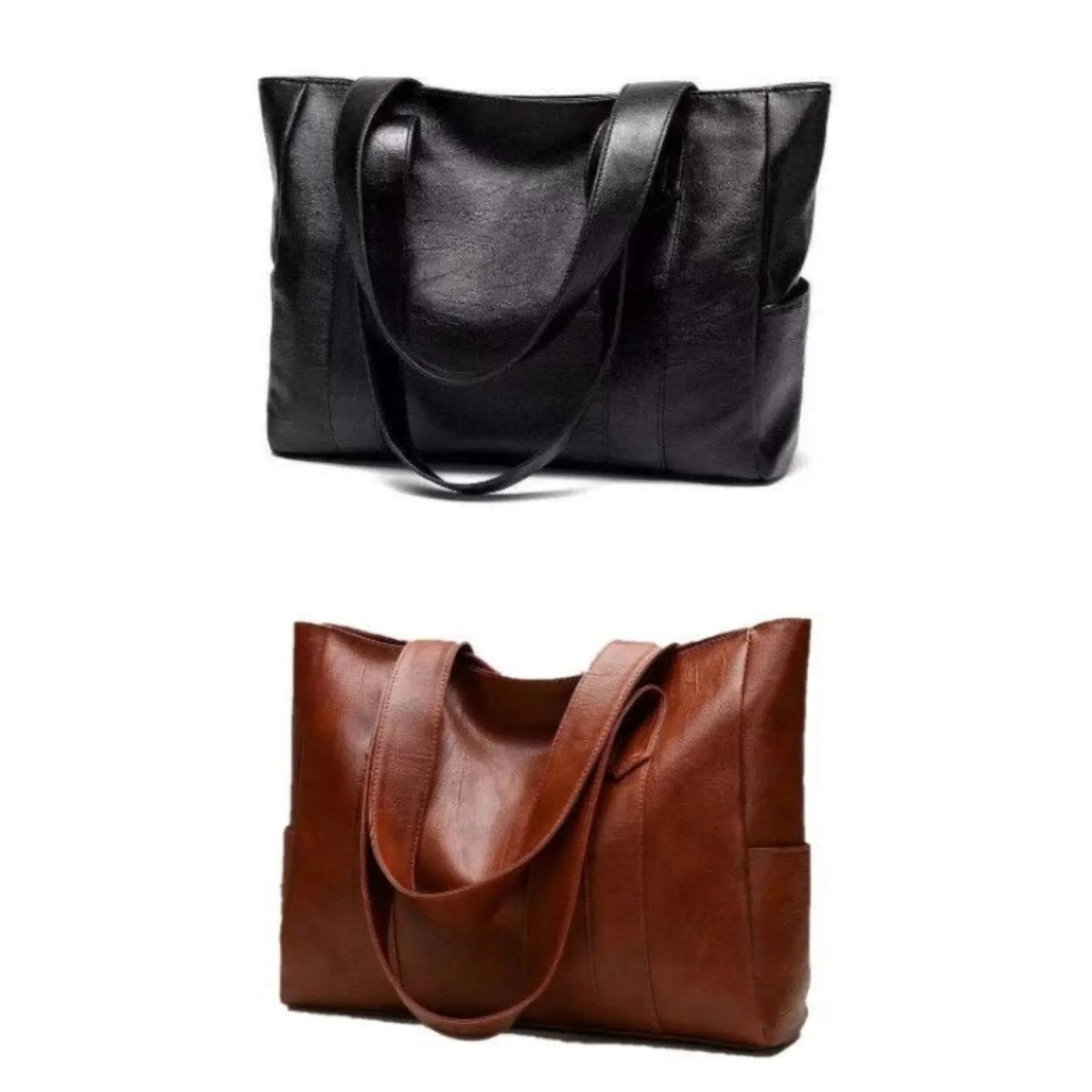 Elegante Leren Schoudertas met Retro Stijl en Gladde Oppervlakte