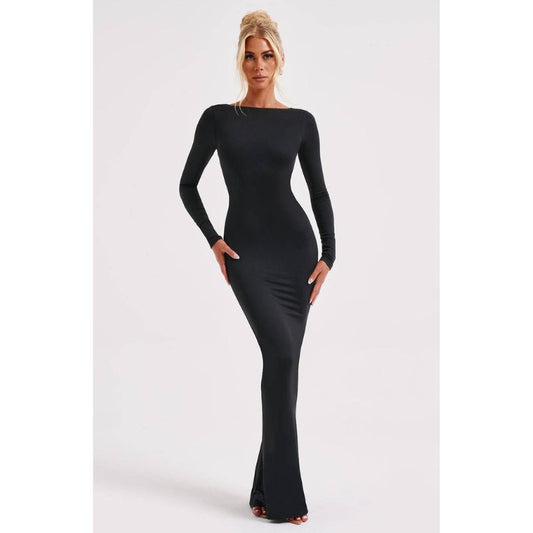 Elegante Rugloze Lange Jurk Anya