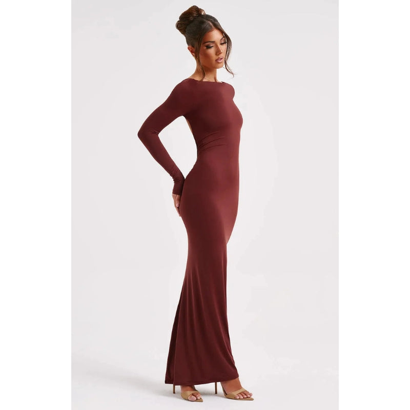 Elegante Rugloze Lange Jurk Anya