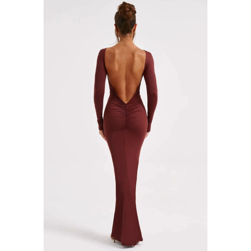 Elegante Rugloze Lange Jurk Anya