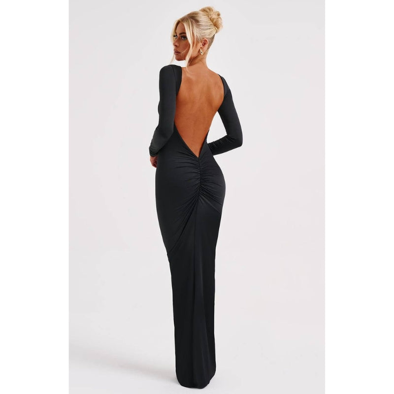 Elegante Rugloze Lange Jurk Anya