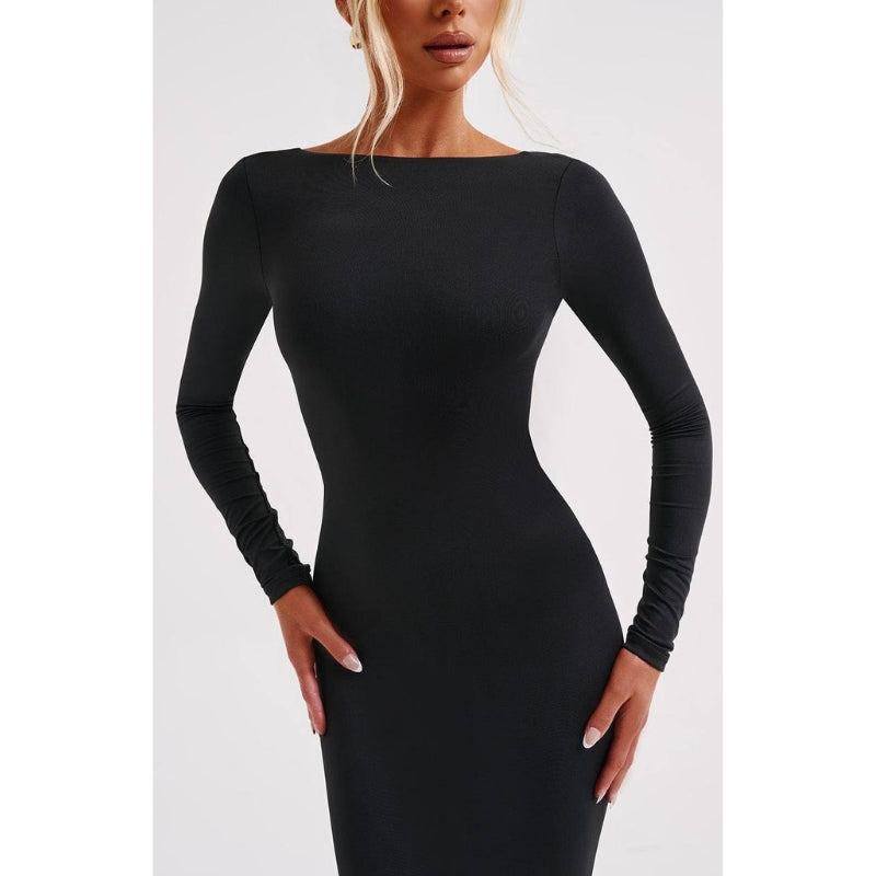 Elegante Rugloze Lange Jurk Anya
