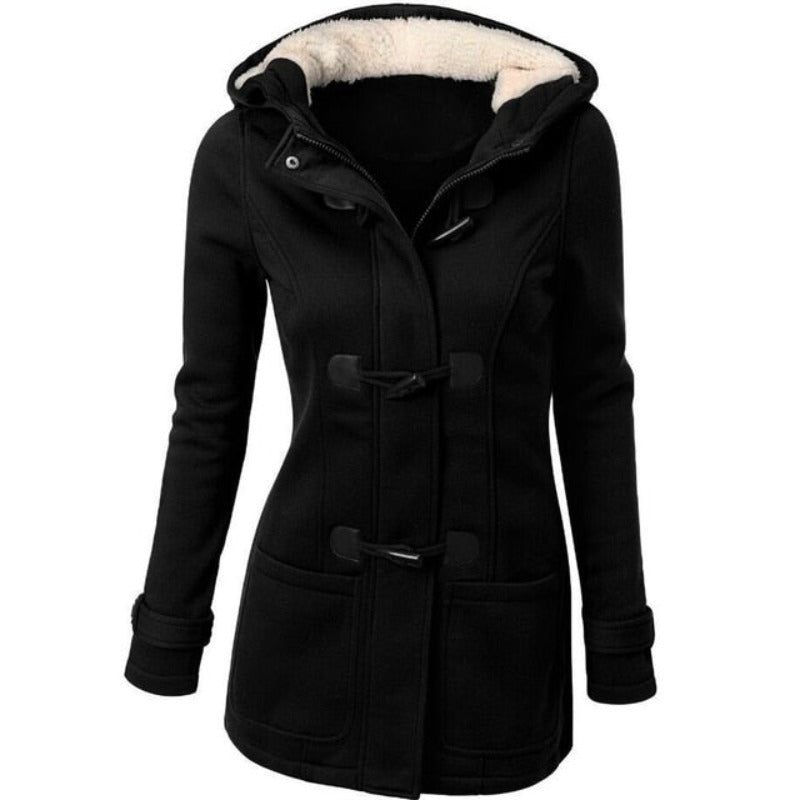 Elegante Winterjas met Lange Mouwen en Verwijderbare Kap