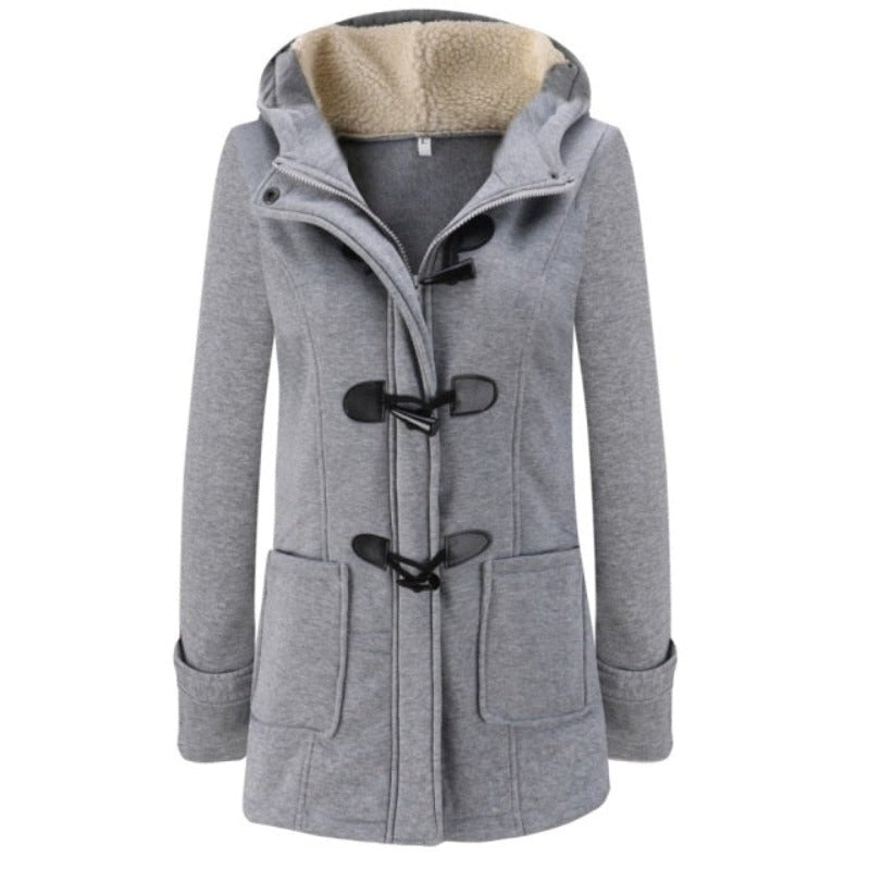 Elegante Winterjas met Lange Mouwen en Verwijderbare Kap