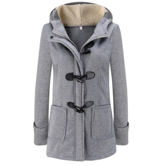 Elegante Winterjas met Lange Mouwen en Verwijderbare Kap