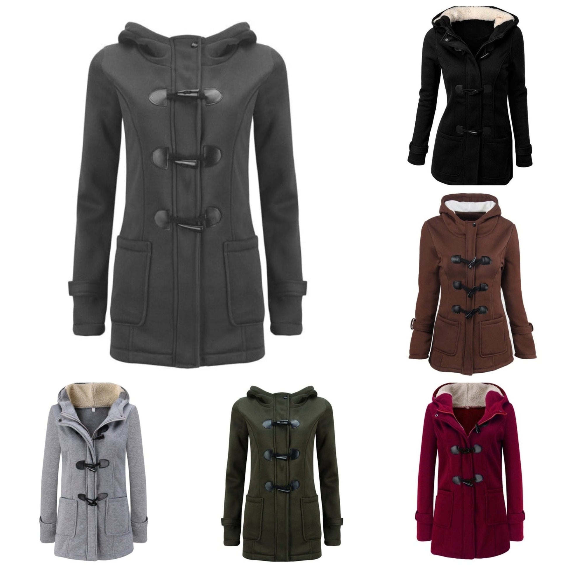 Elegante Winterjas met Lange Mouwen en Verwijderbare Kap