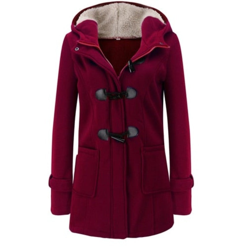 Elegante Winterjas met Lange Mouwen en Verwijderbare Kap