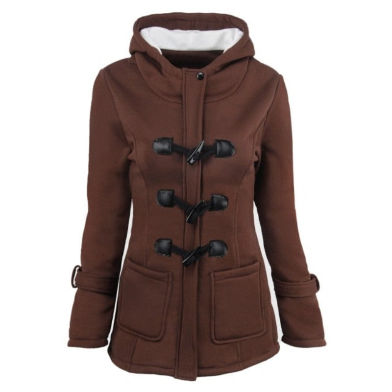 Elegante Winterjas met Lange Mouwen en Verwijderbare Kap