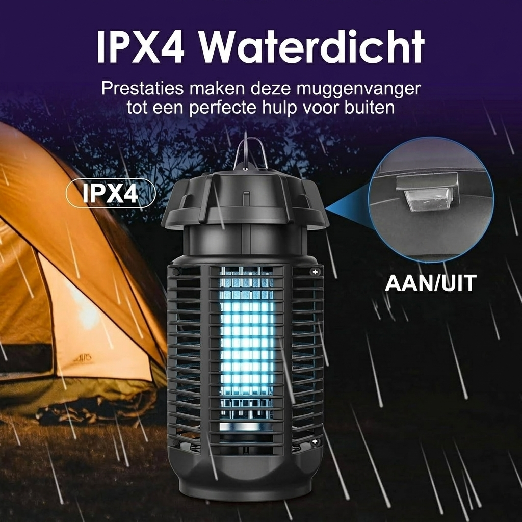 Elektrische Insectenverdelger met 20W UV-licht en 4200V Voeding, IPX4 Waterdicht