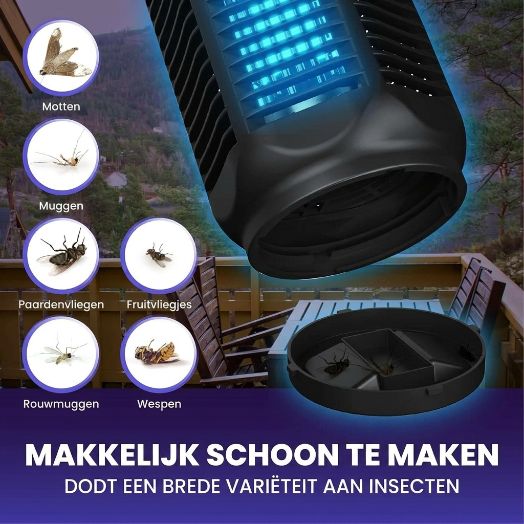 Elektrische Insectenverdelger met 20W UV-licht en 4200V Voeding, IPX4 Waterdicht