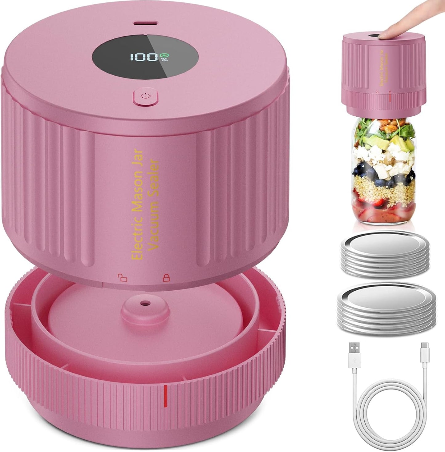 Elektrische Mason Jar Vacuüm Sealer Kit - Houd Versheid Snel!