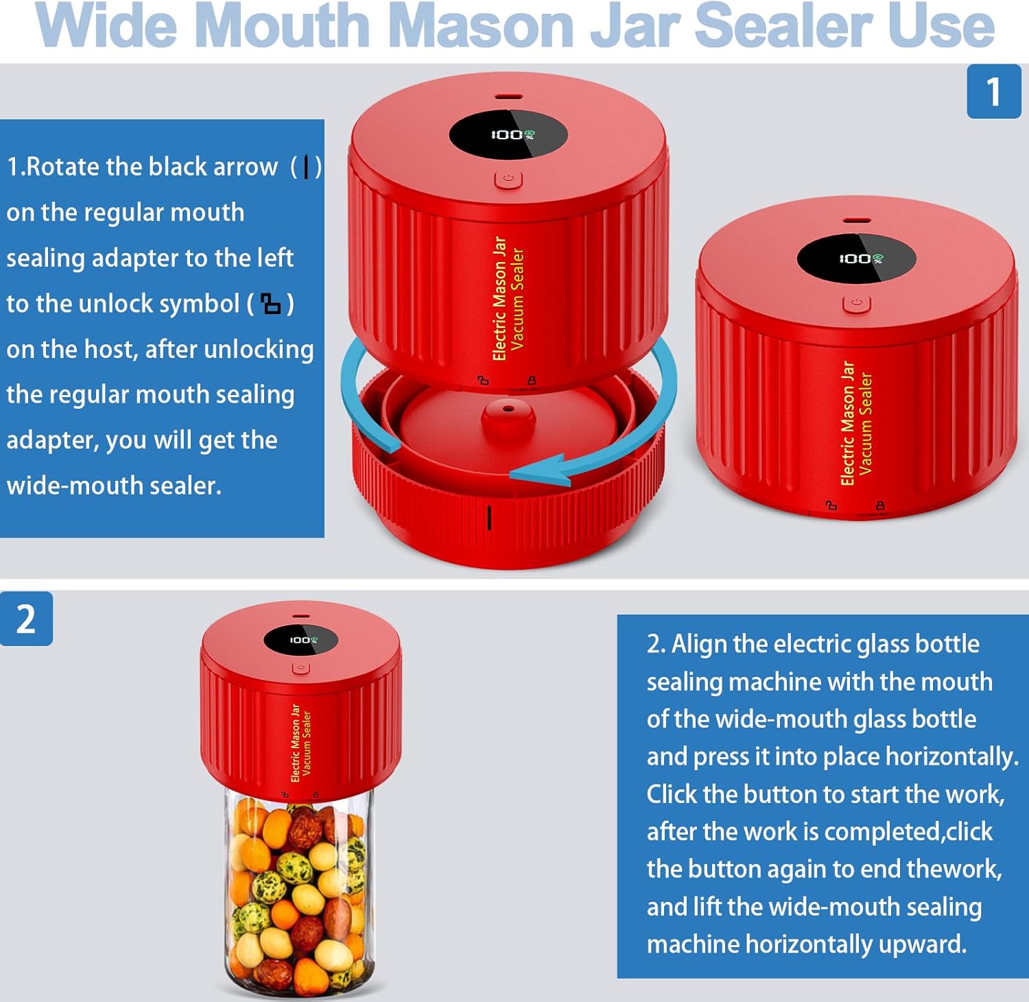 Elektrische Mason Jar Vacuüm Sealer Kit - Houd Versheid Snel!