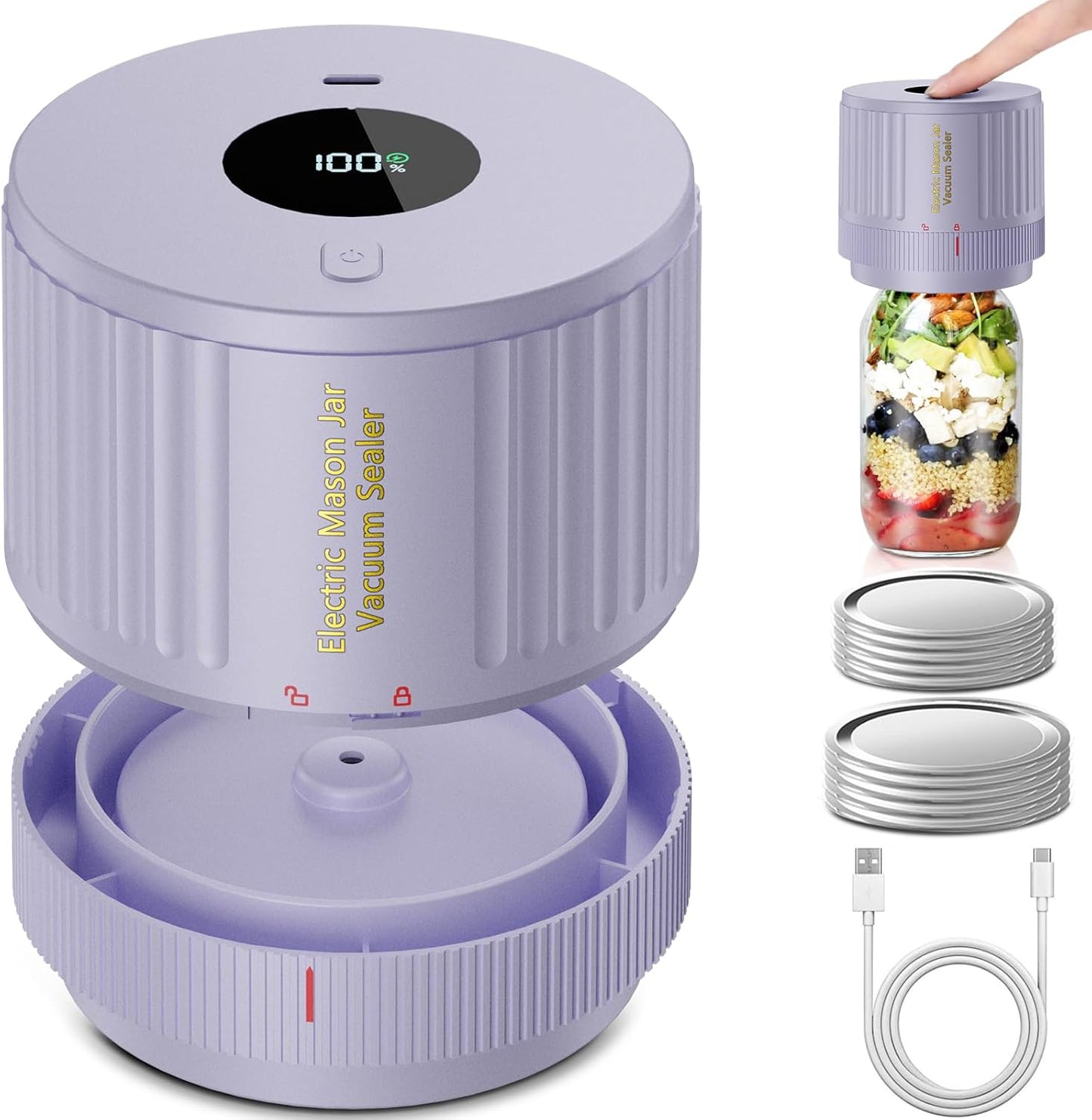Elektrische Mason Jar Vacuüm Sealer Kit - Houd Versheid Snel!