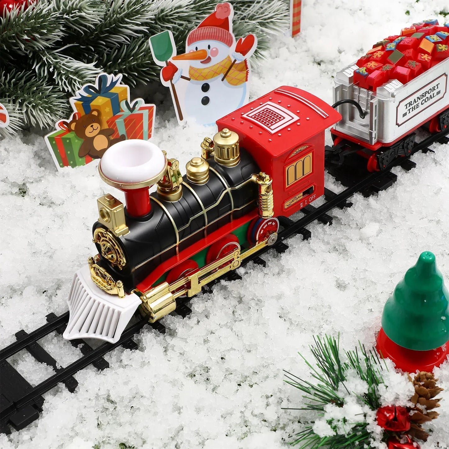 Elektrische Treinset voor Kinderen – Met Rookeffect, Lichten & Realistische Geluiden (Kerstcadeau)
