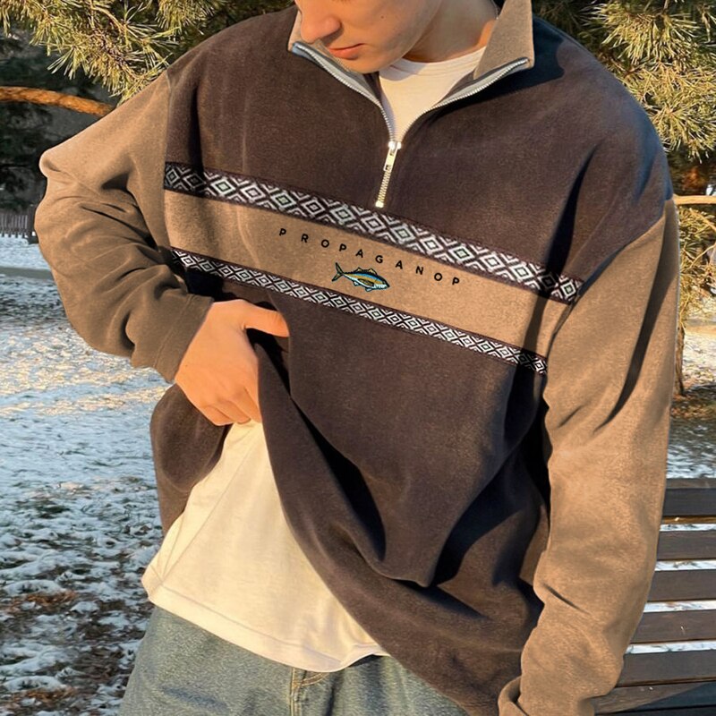 Elijah - Half Zip Trui met Hoge Kraag Elijah