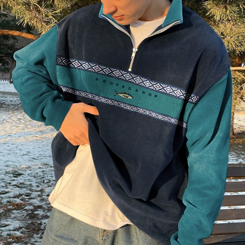 Elijah - Half Zip Trui met Hoge Kraag Elijah