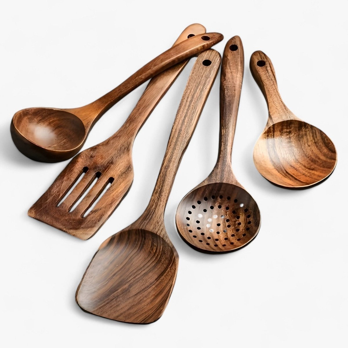 Emeja | 11-delige Hittebestendige Houten Keuken Gereedschap Set - WoodChef