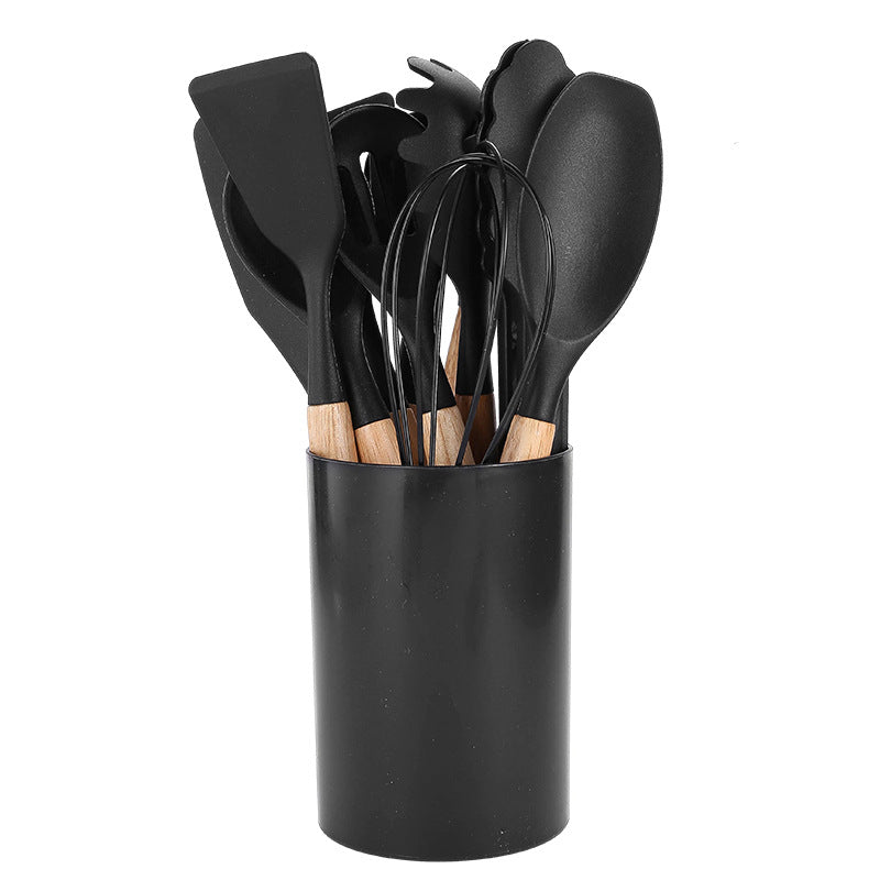 Emeja | 12-delige hittebestendige keukengerei set met houten handvatten