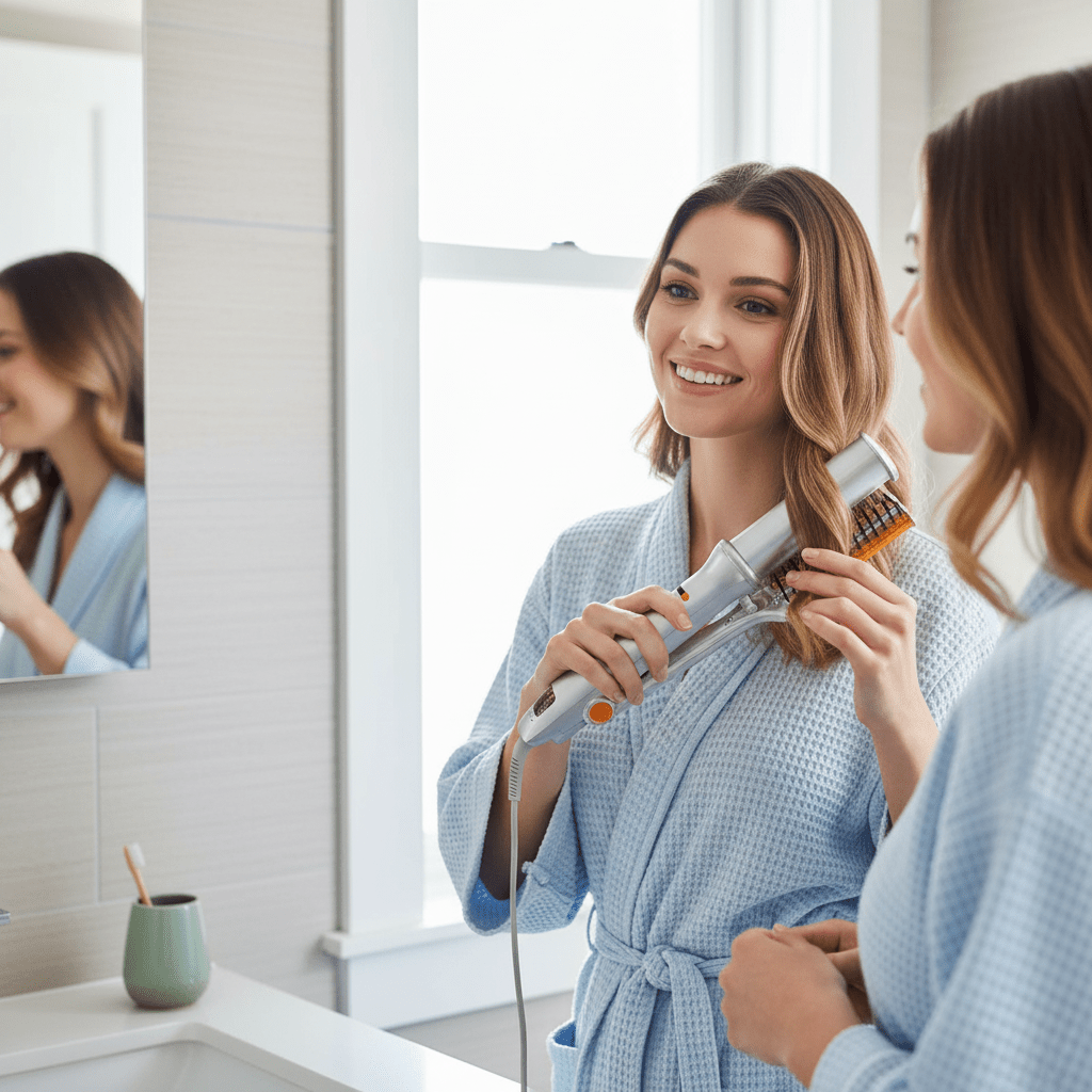 Emeja | 2-in-1 Rotating Haarborstel voor Stylen en Gladmaken